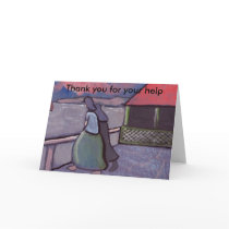 ANXIOUS TIMES FISHERWIVES WAITING, Thank you Greeting Card