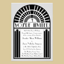 Any Colour Bold Art Deco Style Wedding Invitations invitations