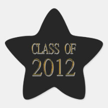 Any Colour Class Of 2012 Graduation Star Stickers