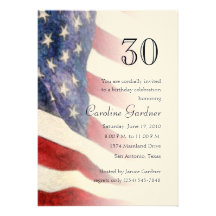 Any Number Birthday Invitation American Flag