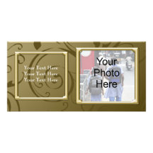 Any Occasion Classy Gold Swirl Photo Card, Family