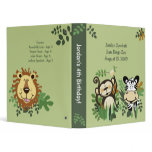 ANY OCCASION Monkey, Zebra, Lion Jungle Safari Vinyl Binders