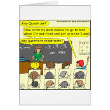 Any questions about math colour cartoon greeting cards