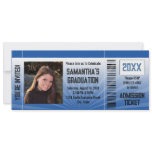 Any Year~ Blue Party Ticket Invitation with Photo