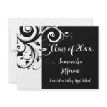 Any Year ~ Luxury Black/White Swirl Graduation Personalized Announcement