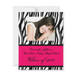 Any Year ~ Pink Zebra Photo Graduation Invitation invitations