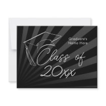 Any Year~Sleek Black Graduation Announcement