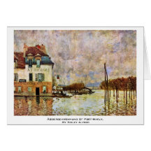 Ãœberschwemmung Of Port-Marly,  By Sisley Alfred Greeting Cards