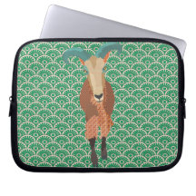 Aoudad Art Green Computer Sleeve