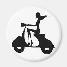 AP028 Girl Scooter Refrigerator Magnets