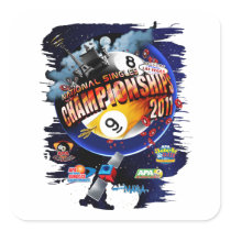 APA National Singles Championships Square Stickers
