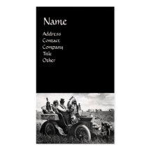 APACHES AND GERONIMO DRIVING A MOTOR CAR BUSINESS CARD TEMPLATE