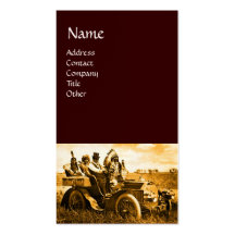 APACHES AND GERONIMO DRIVING A MOTOR CAR BUSINESS CARDS