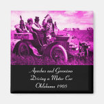 APACHES AND GERONIMO DRIVING A MOTOR CAR REFRIGERATOR MAGNETS