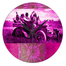 APACHES ET GERONIMO CONDUISANT UNE AUTOMOBILE