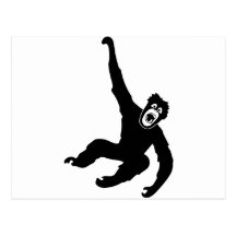 ape monkey chimp gorilla affe crazy orang utan postkarte