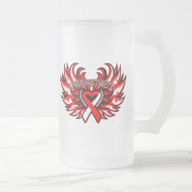 Aplastic Anemia Awareness Heart Wings Coffee Mugs