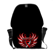 Aplastic Anemia Awareness Heart Wings Messenger Bag