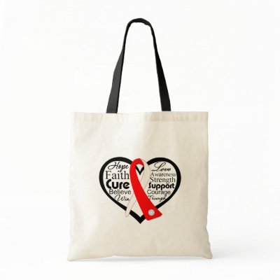 Aplastic Anemia Heart Ribbon Collage Bag by diseaseapparel