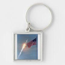 Apollo 11 launch, with flag, NASA Key Chains