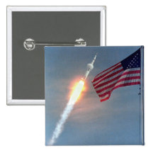 Apollo 11 launch, with flag, NASA Pins
