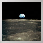 Apollo 11 Photo of Earth Rising Above the Moon Posters