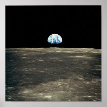 Apollo 11 Photo of Earth Rising Above the Moon Posters
