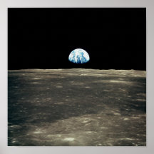 Apollo 11 Photo of Earth Rising Above the Moon Posters