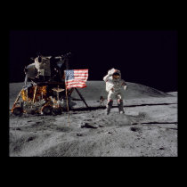 Apollo 16 Astronaut Salutes American Flag posters