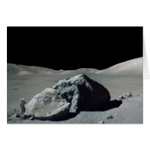 Apollo 17 Astronaut and Vehicle on the Moon Greeting Cards