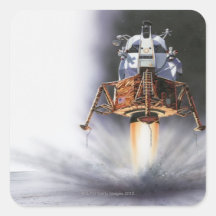 Apollo Eagle Lunar Module Square Stickers