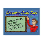 Apostrophes are for Possessives Postcards