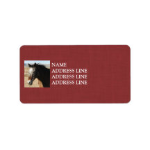 Appaloosa Red Background - Western Personalized Address Label