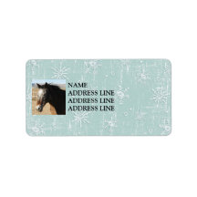 Appaloosa Winter Snow Background - Western Address Label