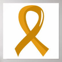Appendix Cancer Amber Ribbon 3 Print