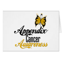 Appendix Cancer Awareness Butterfly Greeting Card