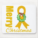 Appendix Cancer Awareness Merry Christmas Ribbon Mousepad