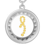 Appendix Cancer Bottle Cap Journey Ribbon Custom Necklace