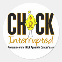 Appendix Cancer Chick Interrupted Sticker