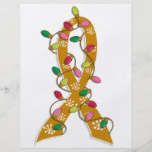 Appendix Cancer Christmas Lights Ribbon Flyers