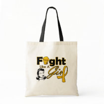 Appendix Cancer Fight Like A Girl - Retro Girl Tote Bags
