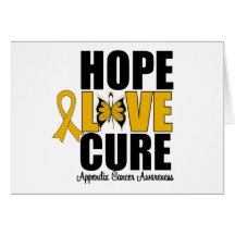 Appendix Cancer Hope Love Cure Greeting Card