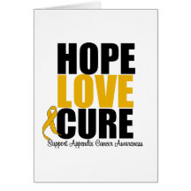 Appendix Cancer Hope Love Faith Greeting Card