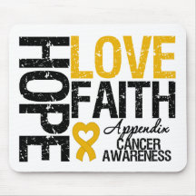 Appendix Cancer HOPE LOVE FAITH Mouse Pads