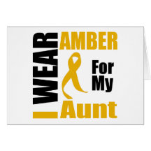 Appendix Cancer I Wear Amber Aunt Greeting Card