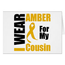 Appendix Cancer I Wear Amber Cousin Greeting Card