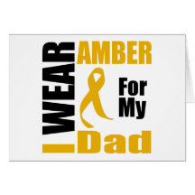 Appendix Cancer I Wear Amber Dad Greeting Card