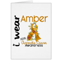 Appendix Cancer I Wear Amber For Awareness 43 Greeting Cards