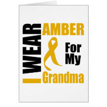 Appendix Cancer I Wear Amber Grandma Cards