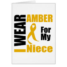 Appendix Cancer I Wear Amber Niece Greeting Card